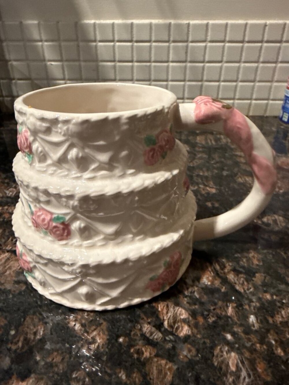 Vintage Papel Freelance Hand-Painted 3 Tier Wedding Cake Bridal Bride